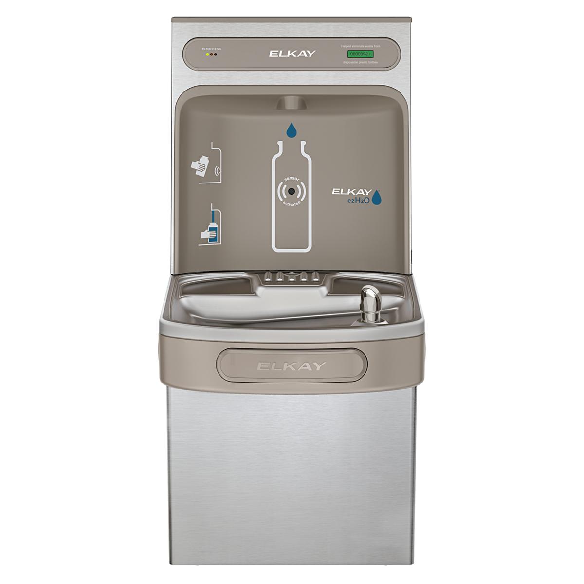 Elkay ezH2O Bottle Filling Station with Single ADA Vandal-Resistant Cooler, Filtered Non-Refrigerated Stainless LZSDWSVRSK