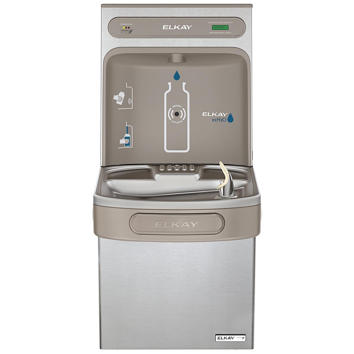 Elkay ezH2O Bottle Filling Station & Single ADA Cooler High Efficiency, Filtered, 8.0 GPH, Stainless Steel LZSG8WSSK
