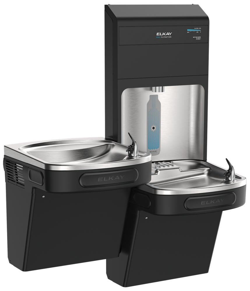 Elkay Pro Filtration Bottle Filling Station & Bi-Level ADA Cooler w/ UV-C LED -, Filtered, 8.0 GPH LZSTL8WSBPRO-UV