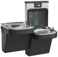 Elkay Enhanced Filtered Connected Bottle Filling Station & Bi-Level ADA Cooler Midnight Black Lead Reduction Drop Down Wrapper LZSTL8WSMP-W1