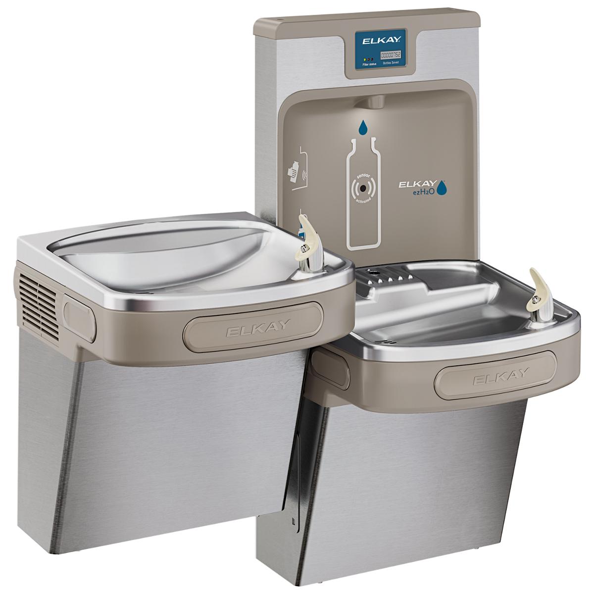 Elkay Enhanced Bottle Filler & Bi-Level ADA Cooler, Filtered, 8.0 GPH, Stainless Steel LZSTL8WSSP