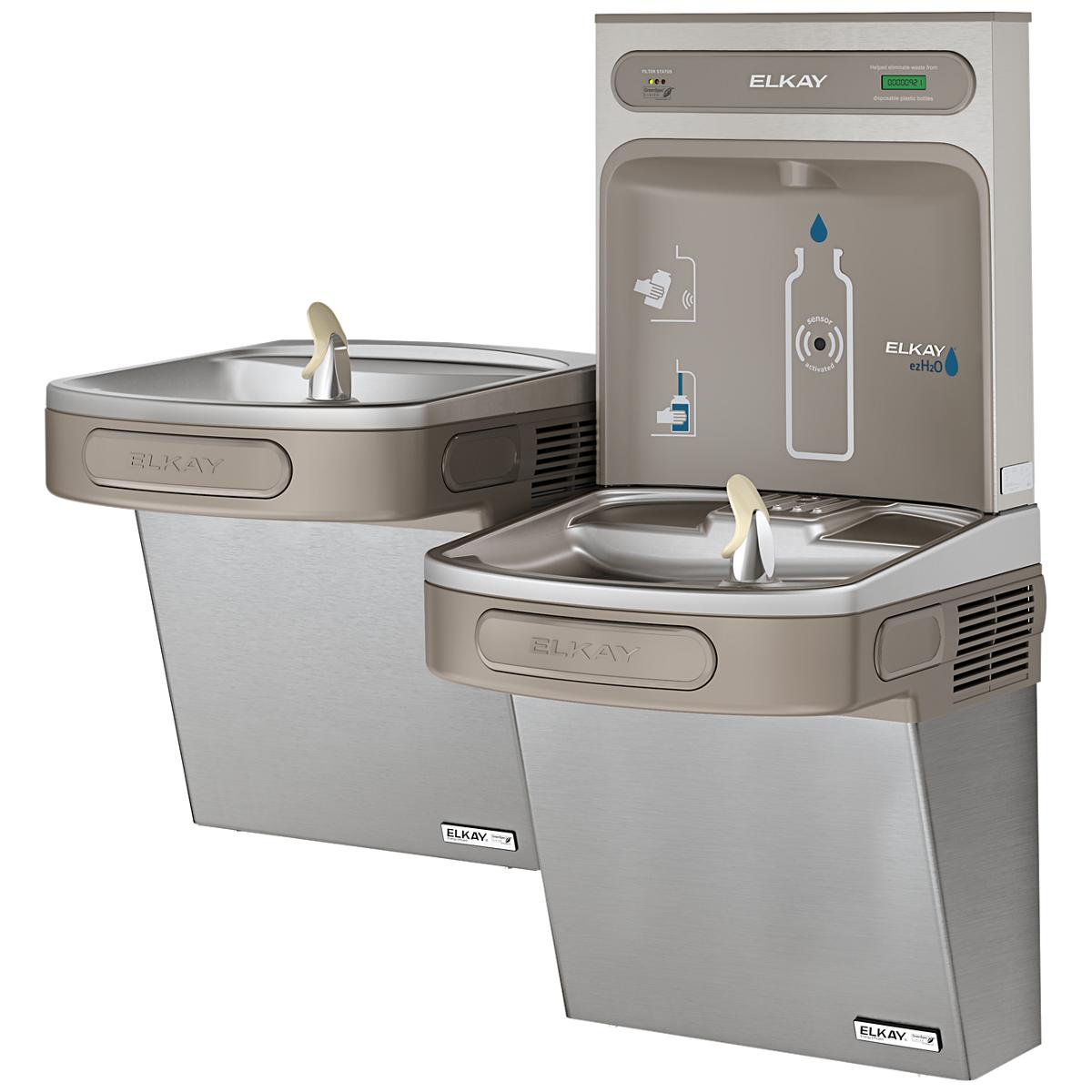 Elkay ezH2O Bottle Filling Station & Versatile Bi-Level ADA Cooler High Efficiency, Filtered, 8.0 GPH LZSTLG8WSSK
