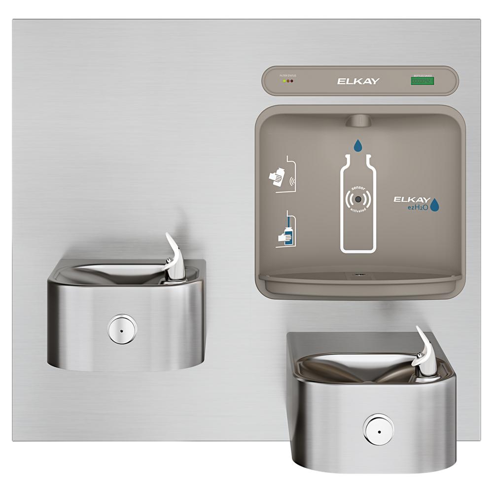 Elkay ezH2O Bottle Filling Station with Integral Soft Sides Fountain, Filtered, Stainless Steel LZWS-EDFP217K