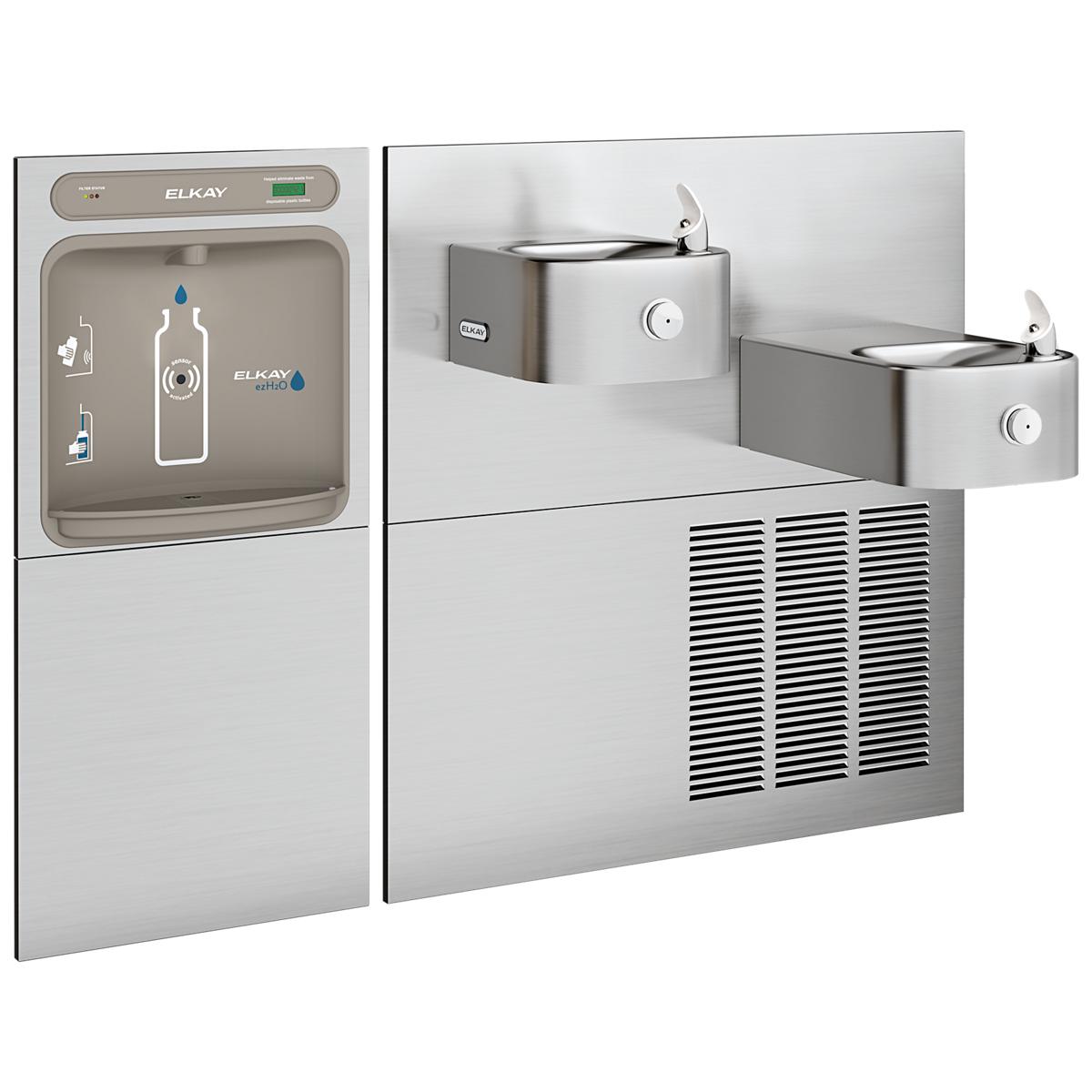 Elkay ezH2O Bottle Filling Station & Soft Sides Bi-Level Fountain, Filtered Refrigerated Stainless LZWS-SS28K