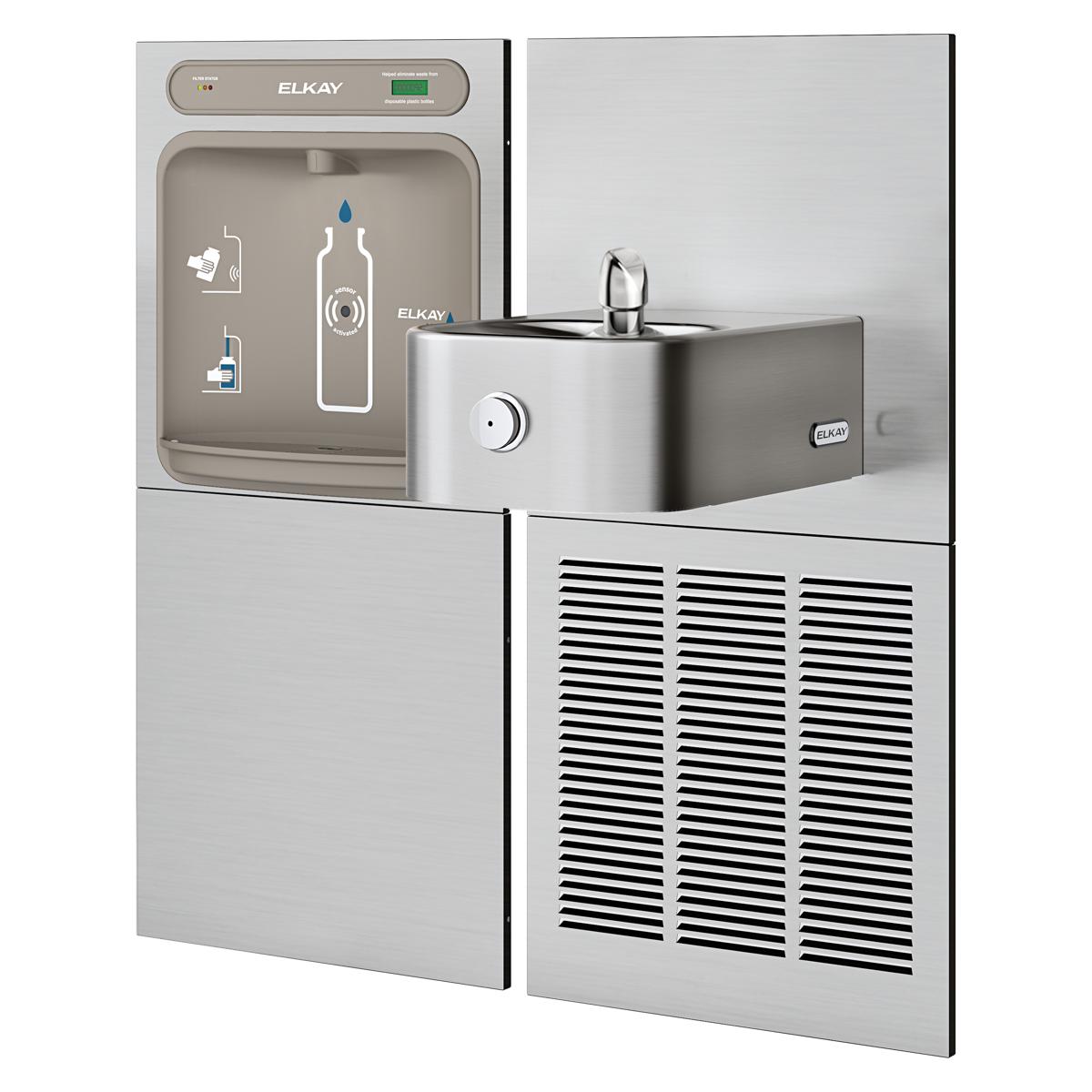 Elkay ezH2O Bottle Filling Station & Soft Sides Single Fountain, Filtered Refrigerated Stainless LZWS-SS8K