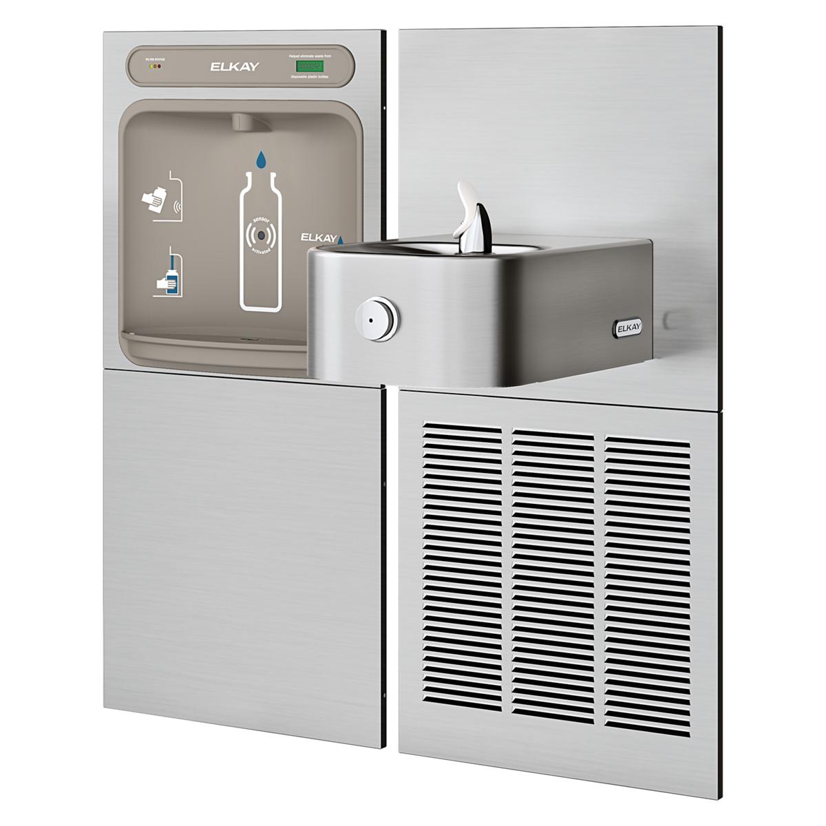 Elkay ezH2O Bottle Filling Station & Soft Sides Single Fountain, Filtered Refrigerated Stainless LZWS-SS8K