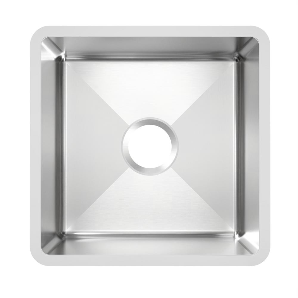 Elkay SS Sink, 16-1/2" x 16-1/2" x 5 1/2", Undermount, Single Bowl, 18 Ga, 50 Pack MFD102-50