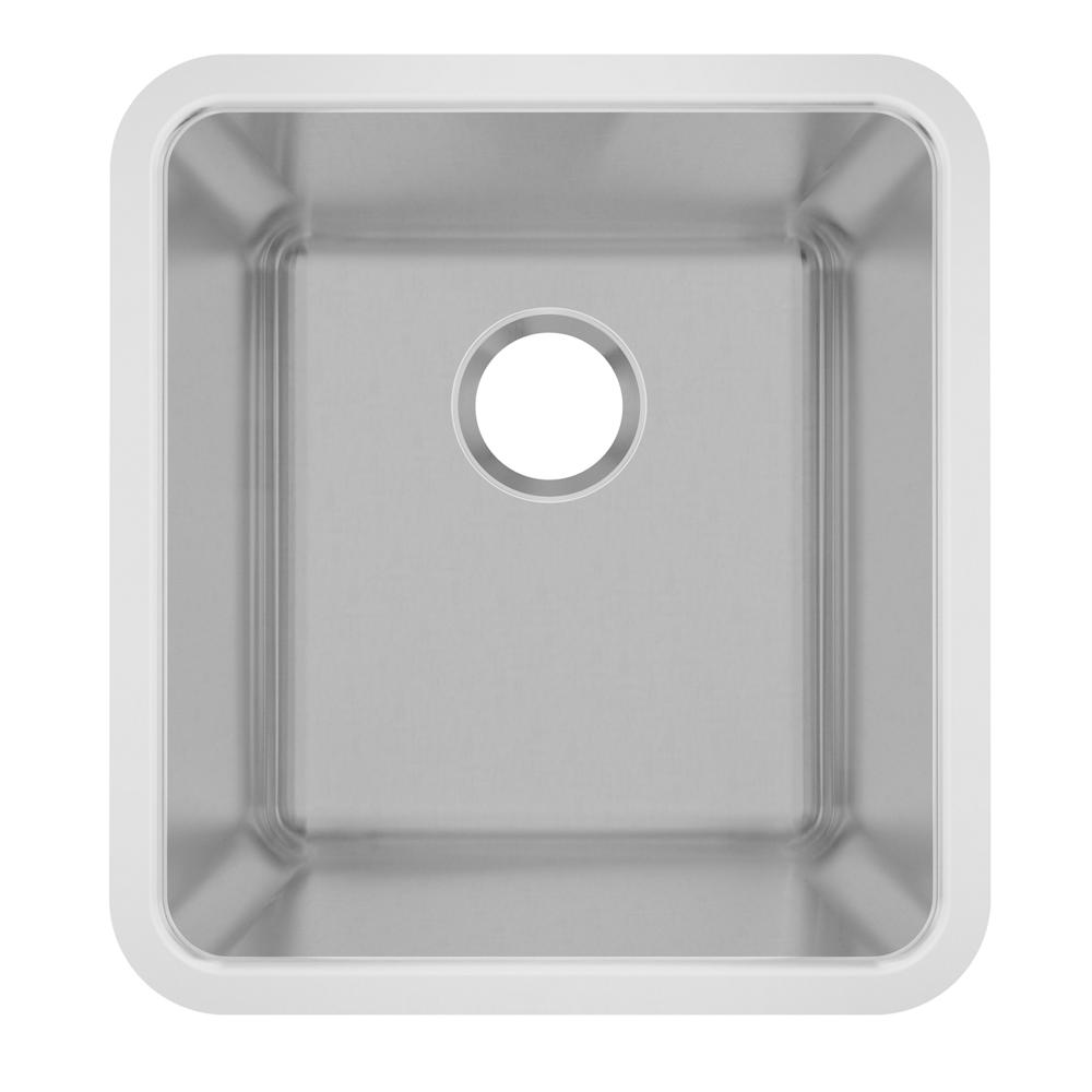Elkay SS Sink, 16 1/2" x 18" x 9", Undermount, Single Bowl, 18 Ga MFD104