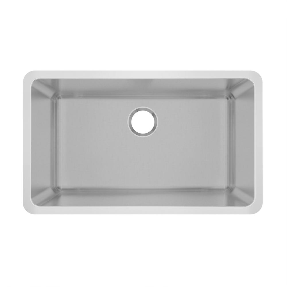 Elkay SS Sink, 30" x 18" x 9", Undermount, Single Bowl, 18 Ga, 50 Pack MFD110-50