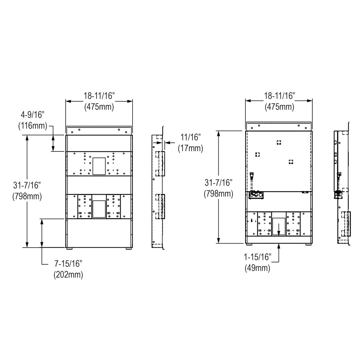 Elkay Mounting Frame for Bi-level In-wall Non-refrigerated Bottle Filling Stations With Integral Fountain MFWS200