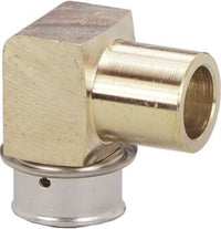 Viega 99311 3/4" PEX Press x 3/4" Street x 1/2" Sweat Lead-Free PureFlow Press 90° Elbow, Silicon Bronze (Pack of 10)