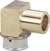 Viega 99307 1/2" PEX Press x 3/4" Street x 1/2" Sweat Lead-Free PureFlow Press 90° Elbow, Silicon Bronze (Pack of 10)