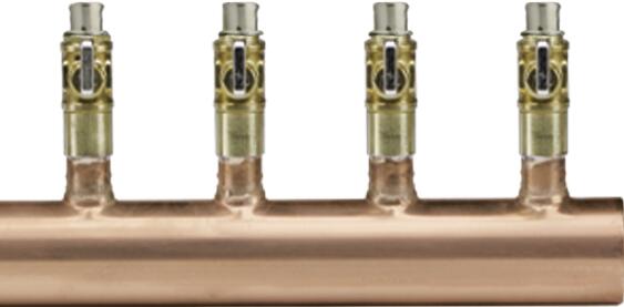 Viega 17202 12-Outlet Hydronic Manifold, 5/8" Outlets, 2" Trunk, Type L Copper