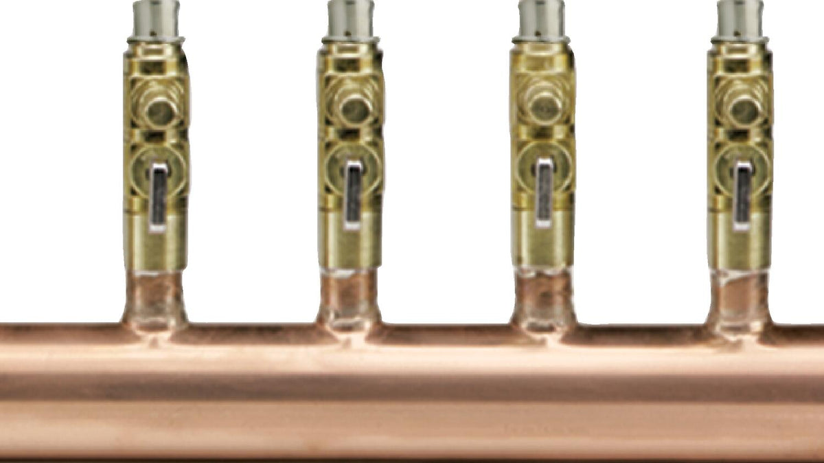 Viega 17223 12-Outlet Hydronic Manifold, 5/8" Outlets, 1-1/2" Trunk, Type L Copper