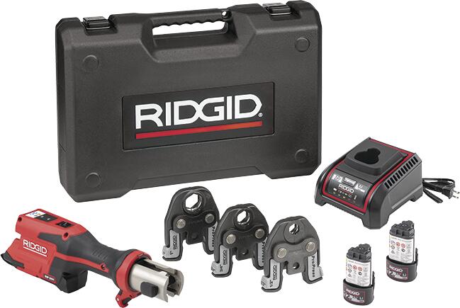 Viega 99731 RIDGID RP 251 Compact Press Tool Kit, ProPress Jaws 1/2, 3/4, 1 in