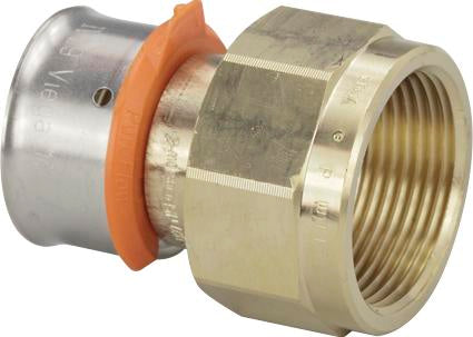 Viega 97160 1" PEX Press x 3/4" Flare Lead-Free PureFlow Press Adapter, Silicon Bronze (Pack of 10)