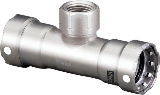 Viega MegaPress 316 FKM Tee, 2" x 2" x 3/4" FNPT
