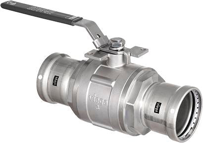 Viega 86830 MegaPress 304 FKM Ball Valve, 4", Press x Press