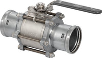 Viega 86655 MegaPress 304 FKM 3-Piece Ball Valve, 3", Press x Press