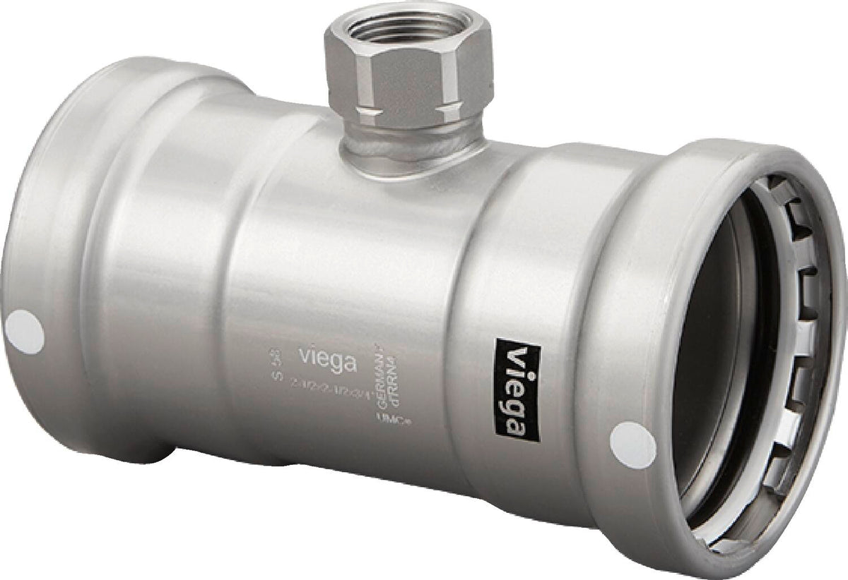 Viega MegaPress FKM Tee, 2-1/2" x 2-1/2" x 3/4" FNPT