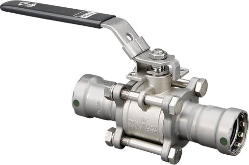 Viega 28502 MegaPress 3-Piece Ball Valve, 1", Press x Press