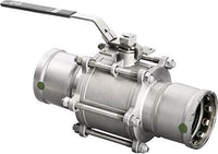Viega 86675 MegaPress 316 3-Piece Ball Valve, 4", Press x Press
