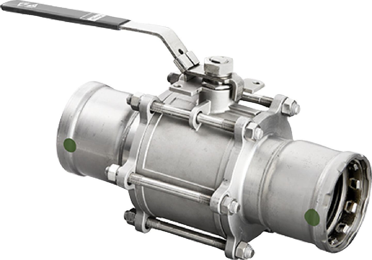 Viega 86665 MegaPress 316 3-Piece Ball Valve, 2-1/2", Press x Press