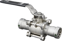 Viega 86530 MegaPress 316 3-Piece Ball Valve, 1/2", Press x Press