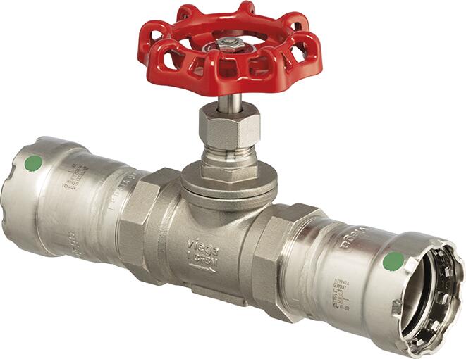 Viega 87610 MegaPress 316 EPDM Globe Valve, 1", Press x Press