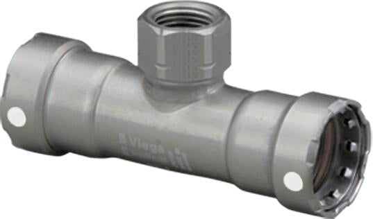 Viega MegaPress FKM Tee, 1" x 1" x 3/4" FNPT (Pack of 5)