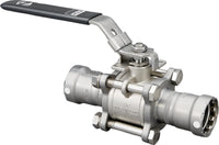 Viega 86400 MegaPress FKM 3-Piece Ball Valve, 1/2", Press x Press