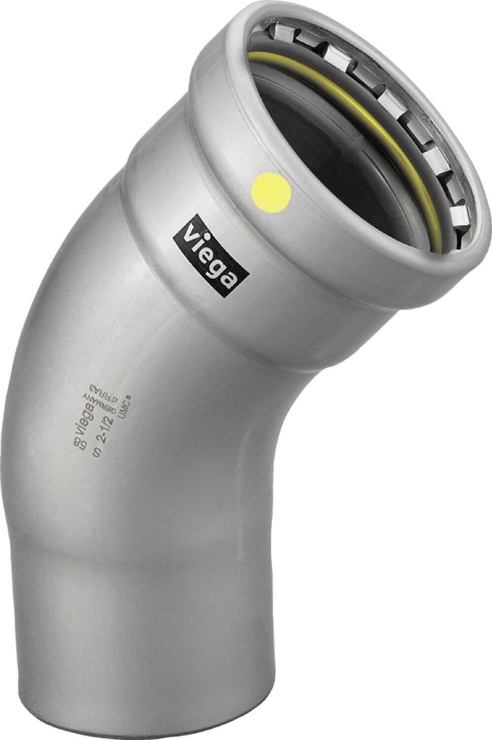Viega MegaPressG 45° Street Elbow, 2-1/2" x 2-1/2" FTG