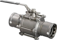 Viega 86940 MegaPress 316 3-Piece Ball Valve, 4", Press x Press