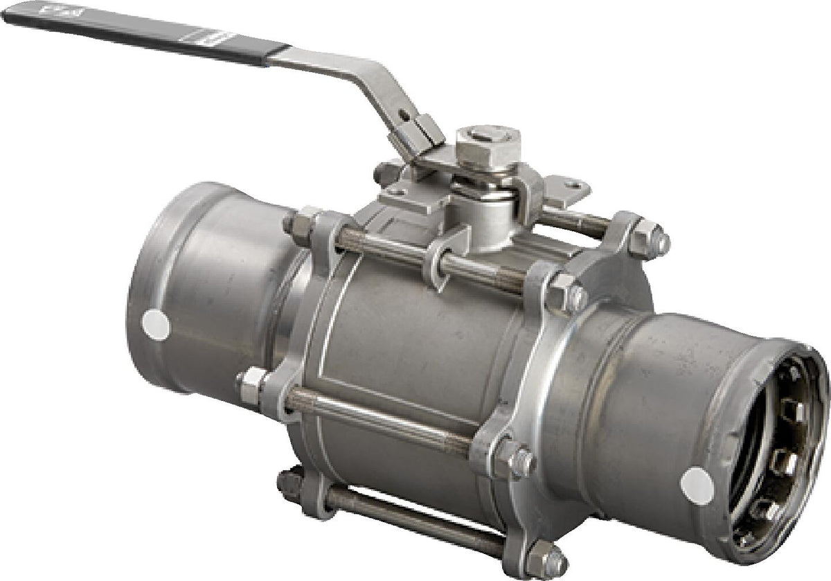 Viega 86930 MegaPress 316 3-Piece Ball Valve, 2-1/2", Press x Press
