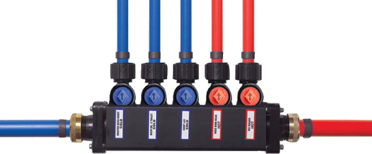 Viega 51063 5-Port PureFlow MiniBloc Zoning Manifold, 1/2" Ports