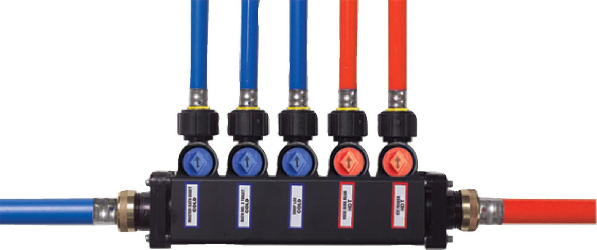 Viega 49453 5-Port PureFlow MiniBloc Zoning Manifold, 1/2" Ports