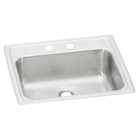 Elkay Celebrity Stainless Steel 19" x 17" x 6-1/8", 2-Hole Single Bowl Drop-in Bathroom Sink with Overflow PSLVR19172