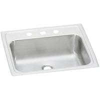 Elkay Celebrity Stainless Steel 19" x 17" x 6-1/8", 3-Hole Single Bowl Drop-in Bathroom Sink with Overflow PSLVR19173
