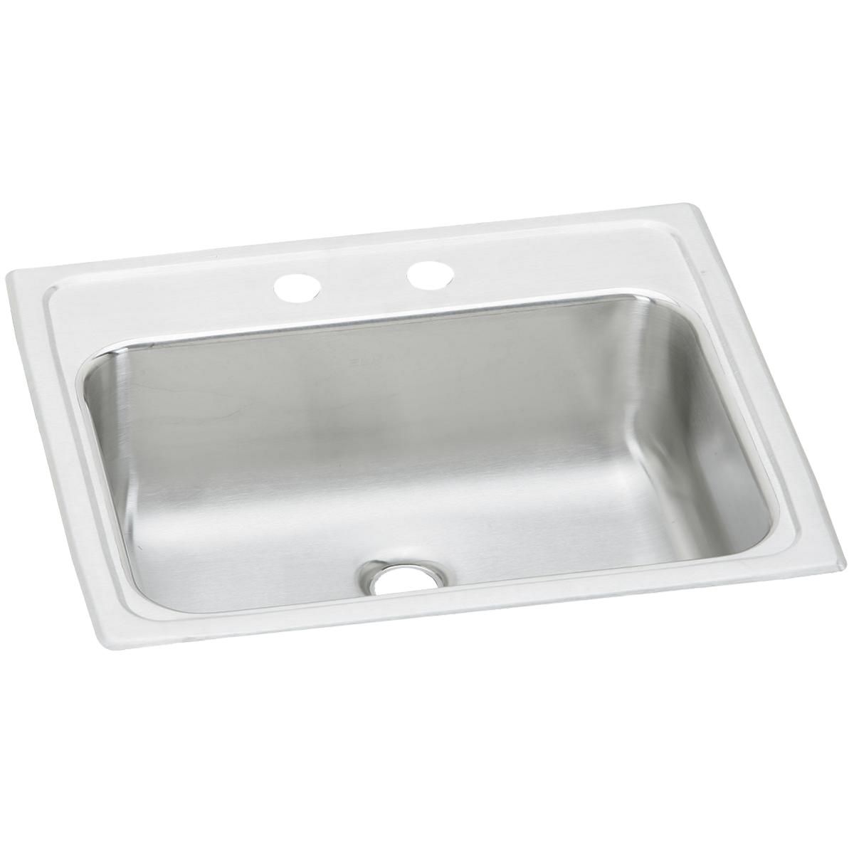 Elkay Celebrity Stainless Steel 19" x 17" x 6-1/8", 2-Hole Single Bowl Drop-in Bathroom Sink PSLVR1917LO2