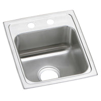 Elkay Celebrity Stainless Steel 15" x 17-1/2" x 7-1/8", 2-Hole Single Bowl Drop-in Bar Sink PSR15172