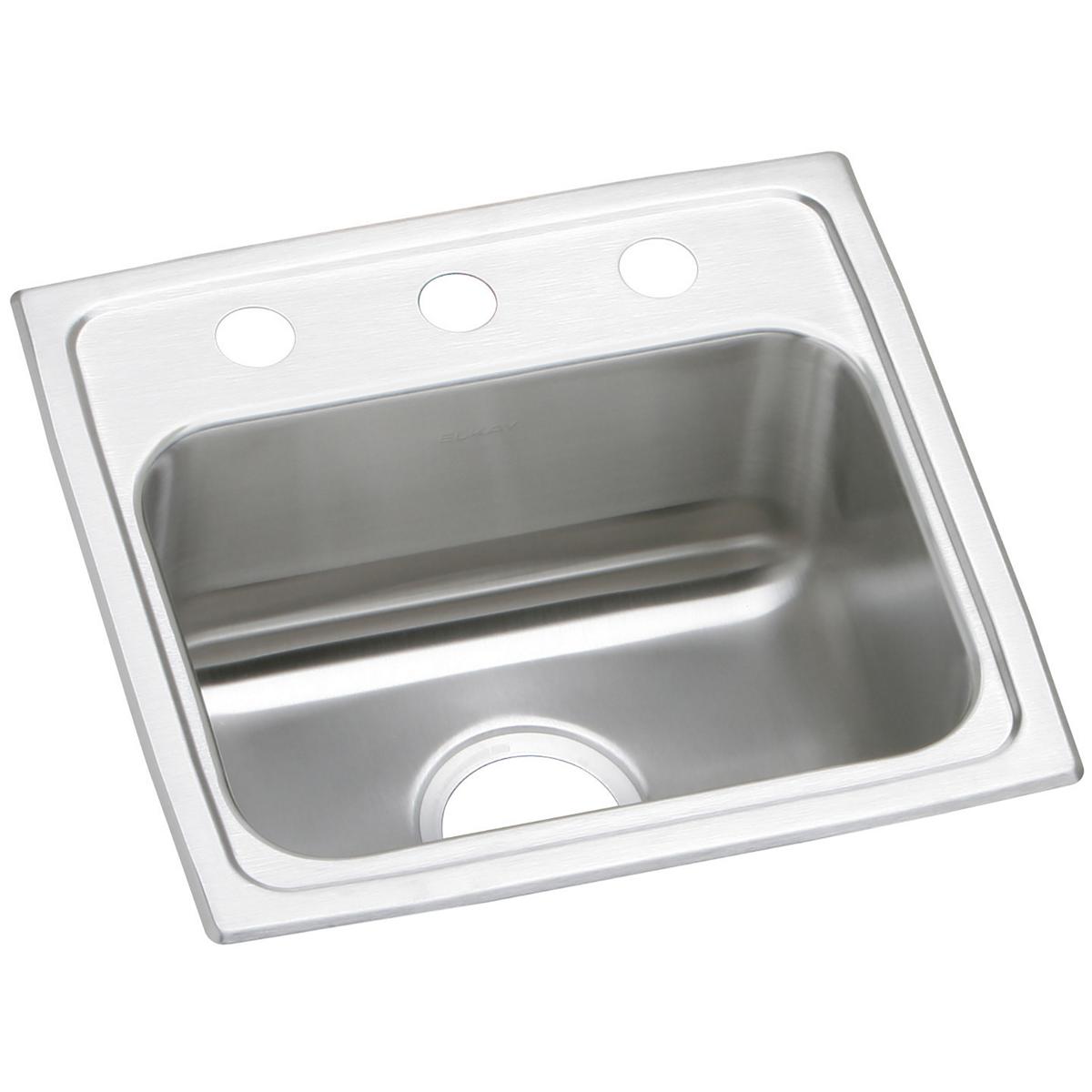 Elkay Celebrity Stainless Steel 17" x 16" x 7-1/8", 3-Hole Single Bowl Drop-in Sink PSR17163