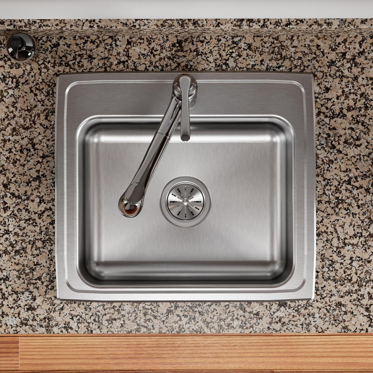Elkay Celebrity Stainless Steel 22" x 19-1/2" x 7-1/8", 1-Hole Single Bowl Drop-in Sink PSR22191