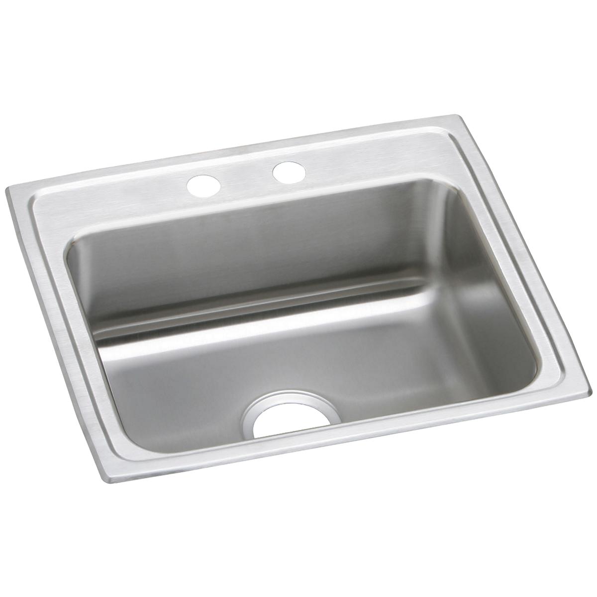 Elkay Celebrity Stainless Steel 25" x 22" x 7-1/2", 2-Hole Single Bowl Drop-in Sink PSR25222