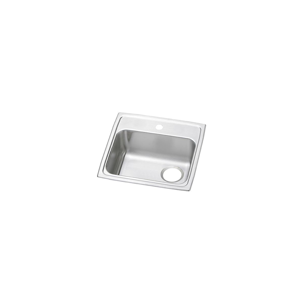 Elkay Celebrity Stainless Steel 19-1/2" x 19" x 5-1/2", 1-Hole Single Bowl Drop-in ADA Sink with Quick-clip and Right Drain PSRADQ191955R1