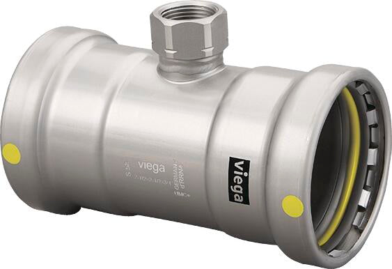 Viega MegaPressG Tee, 4" x 4" x 3/4" FNPT