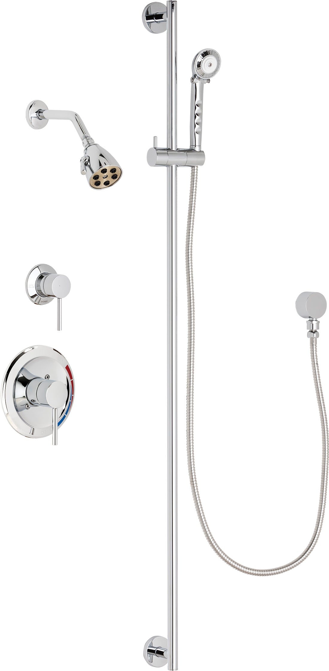 Chicago Faucets SH-PB1-11-032 1/2" Pressure balancing shower system with hand spray and 48" slide bar