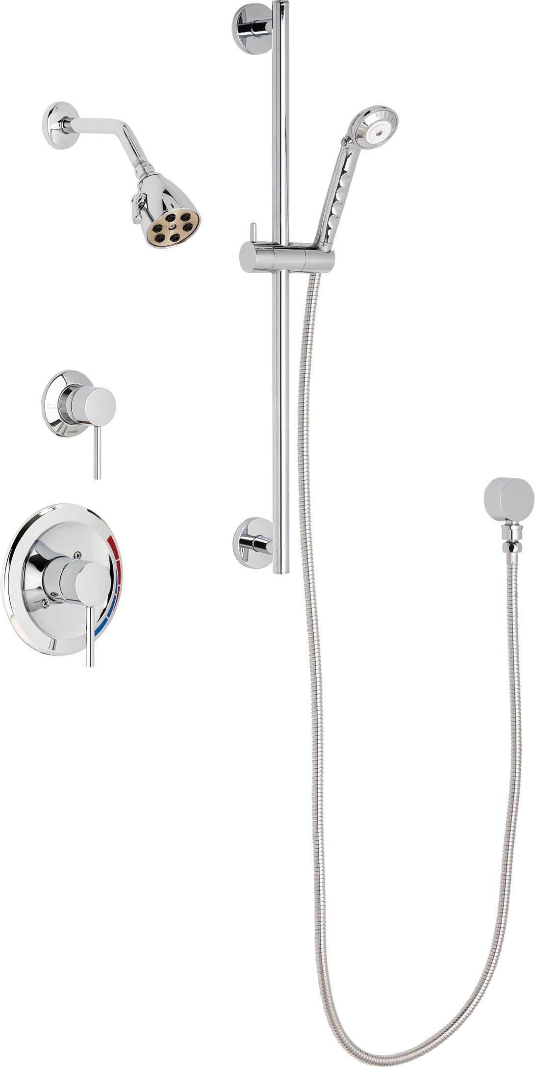 Chicago Faucets SH-PB1-11-041 1/2" Pressure balancing shower system with hand spray and 24" slide bar