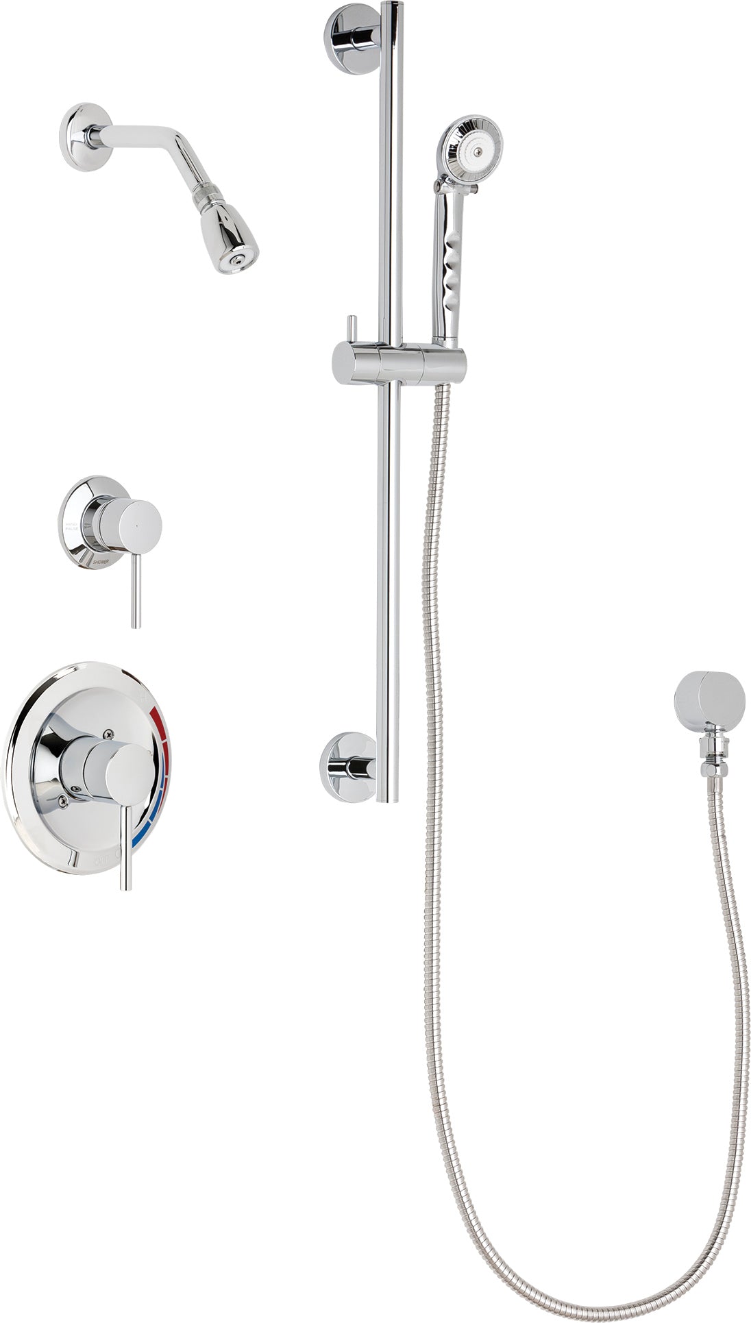 Chicago Faucets SH-PB1-12-011 1/2" Pressure balancing shower system with hand spray and 24" slide bar