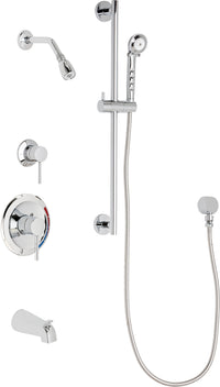 Chicago Faucets SH-PB1-12-131 1/2" Pressure balancing tub and shower system with hand spray and 24" slide bar