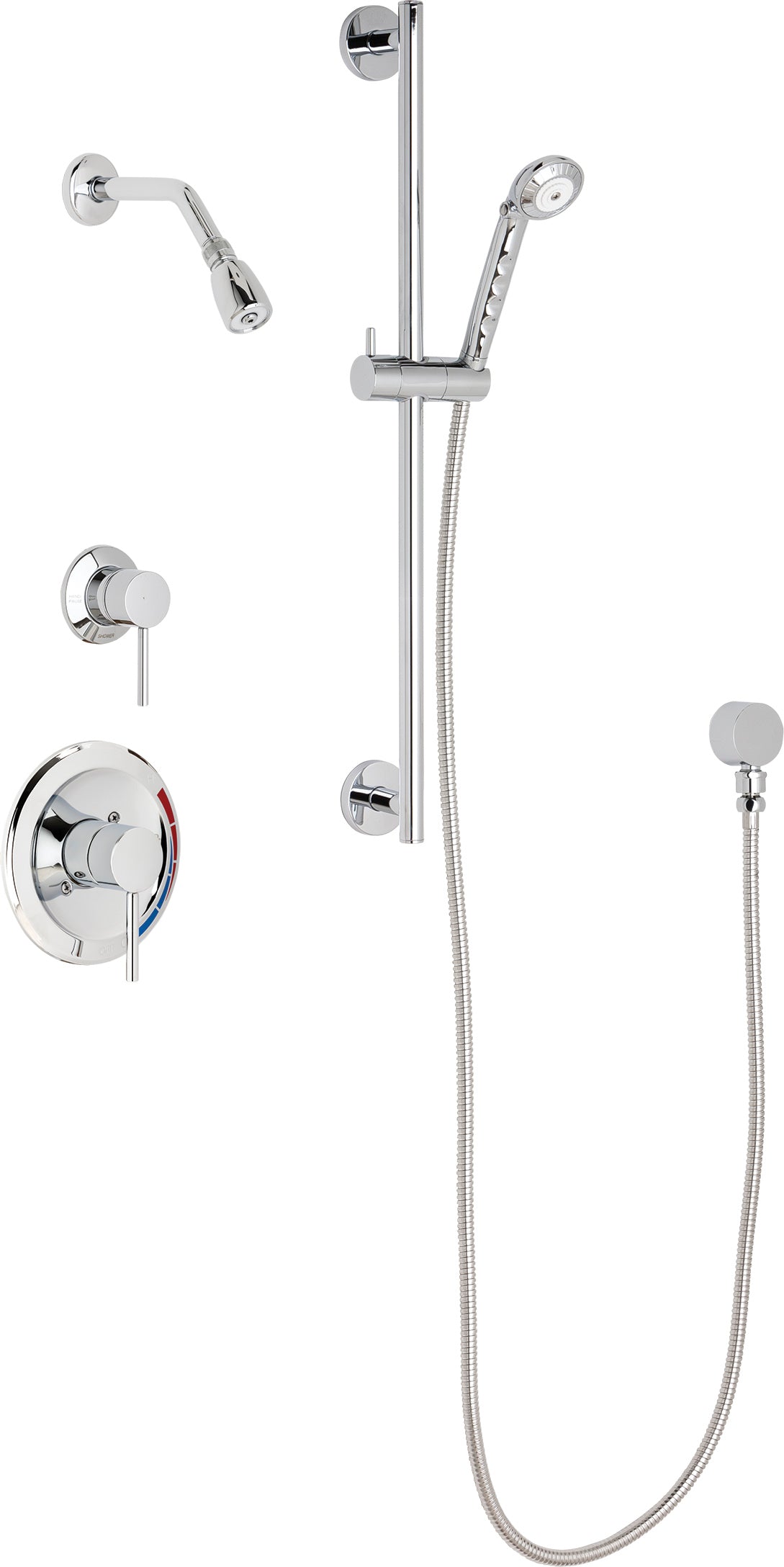 Chicago Faucets SH-PB1-13-021 1/2" Pressure balancing shower system with hand spray and 24" slide bar